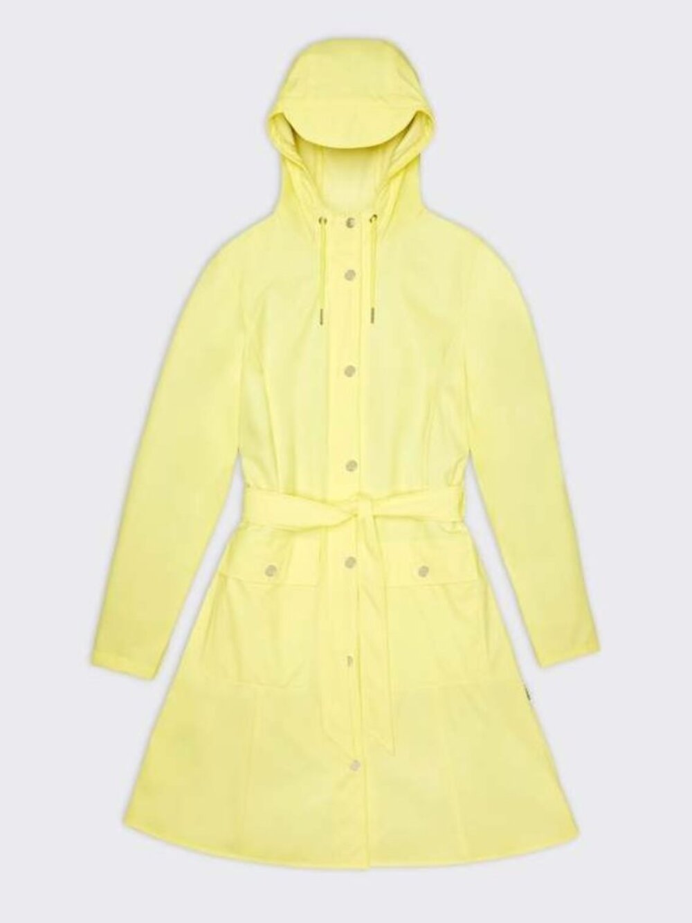 Rains Curve Long Jacket Danish Raincoat Straw XS